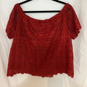 Anthropologie reddish/orange off the shoulder top